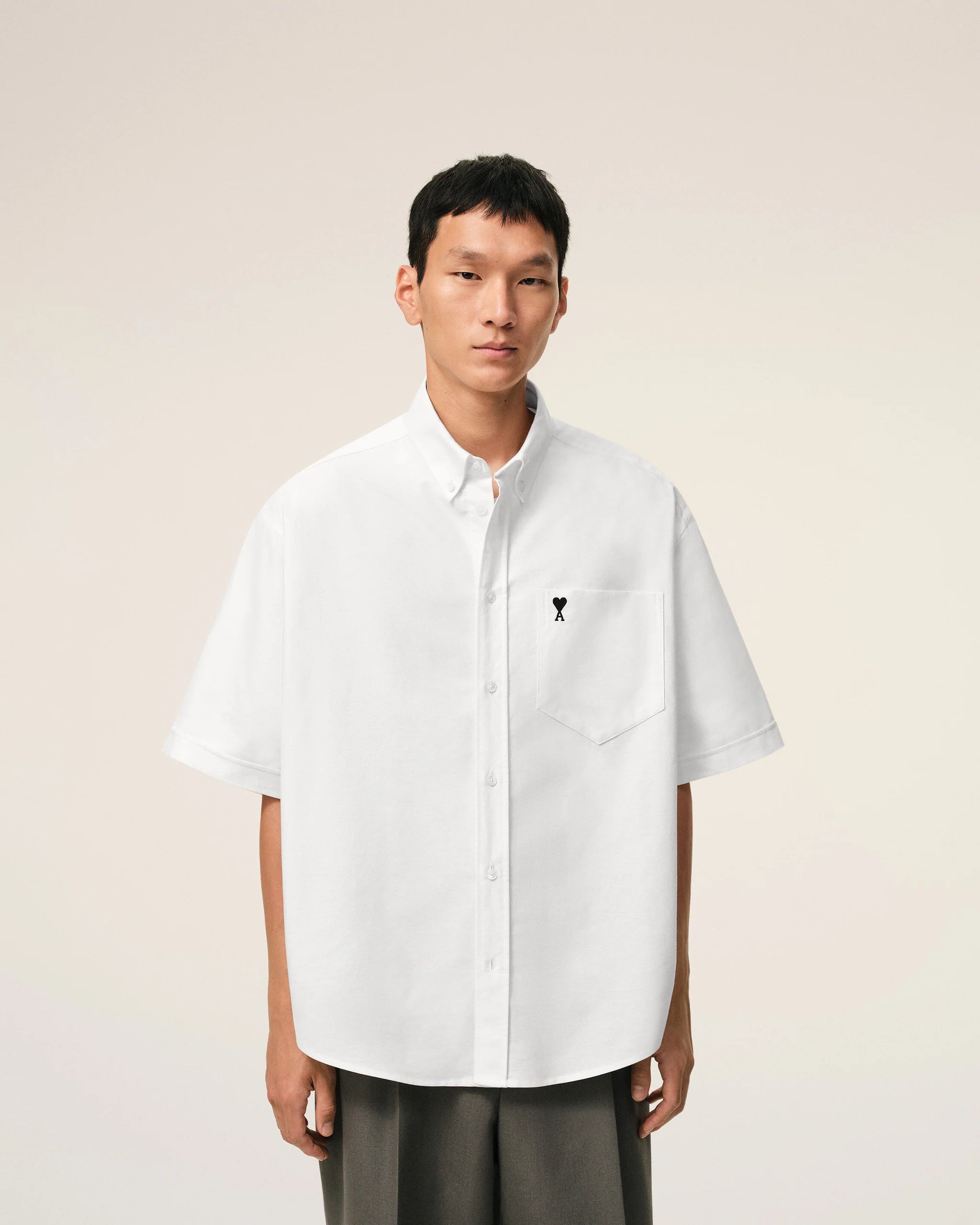 AMI - Chemise Boxy Ami de coeur Blanche