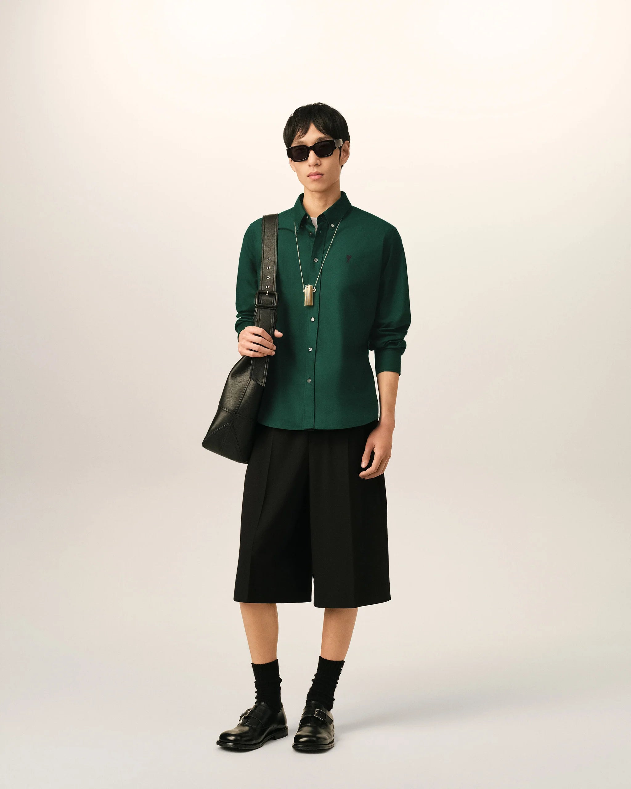 AMI - Chemise Ami de coeur Vert Bouteille