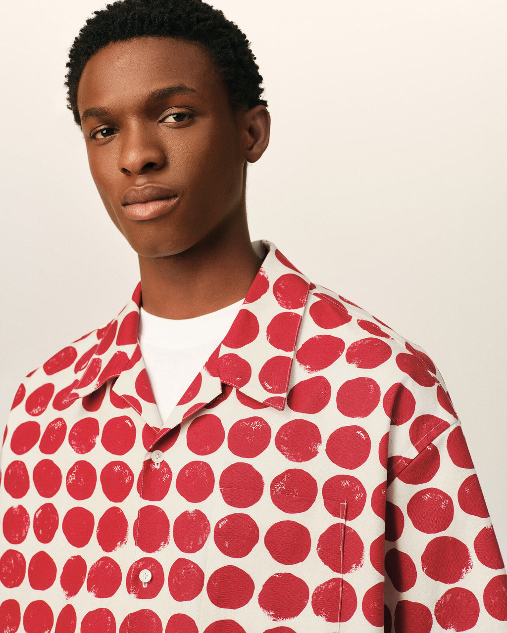 AMI - Chemise Boxy Rouge à Pois