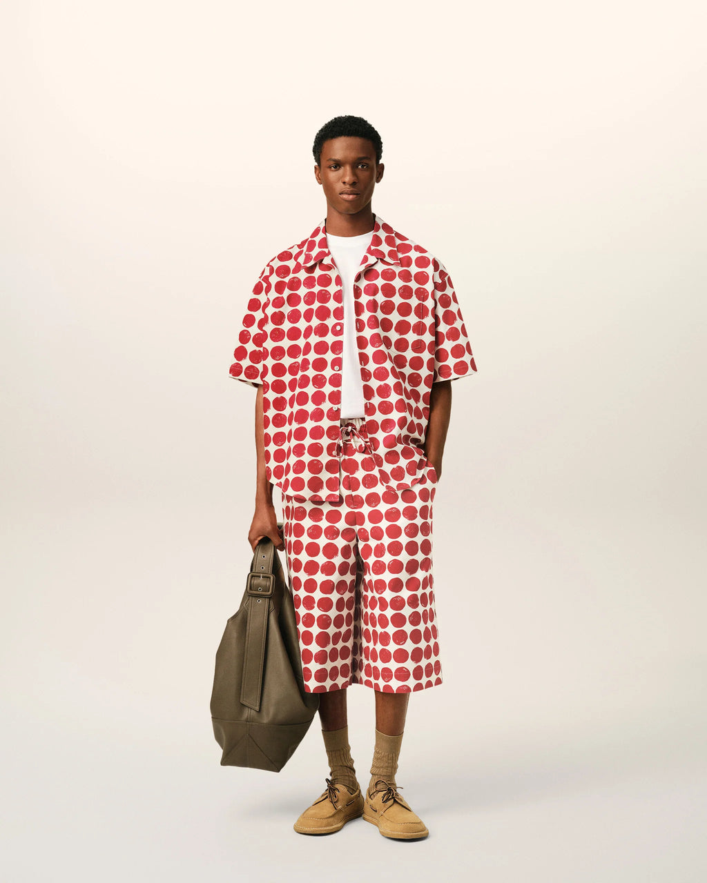 AMI - Chemise Boxy Rouge à Pois