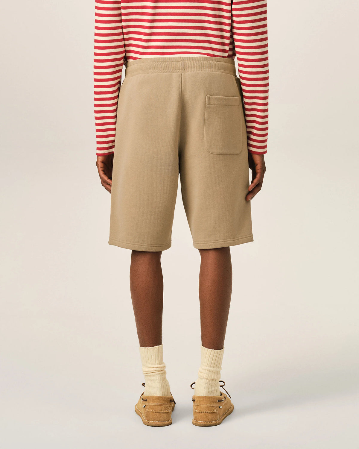 AMI - Short Ami de Coeur embossé Beige mastic