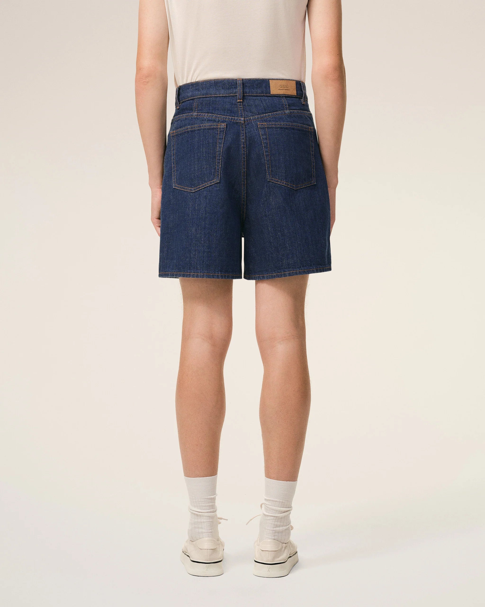 AMI - Short avec empiècement Héritage Ami Indigo