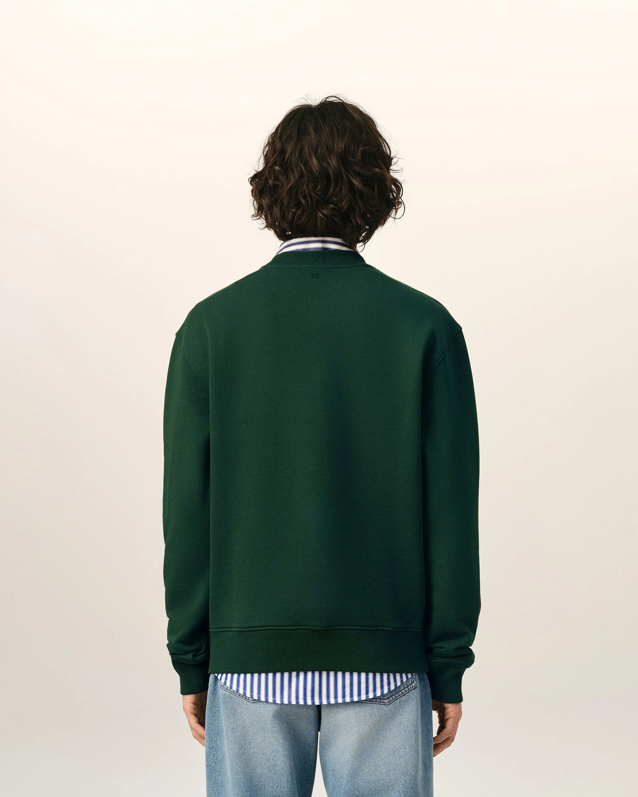 AMI - Sweat Ami de coeur Vert Bouteille/Noir