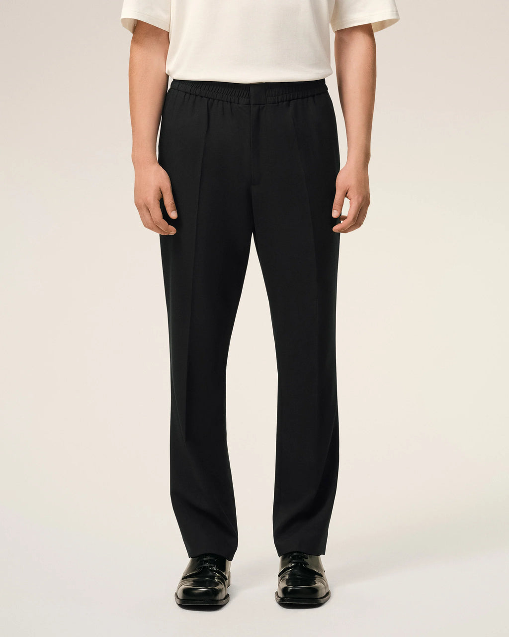 AMI - Pantalon taille élastiquée Noir