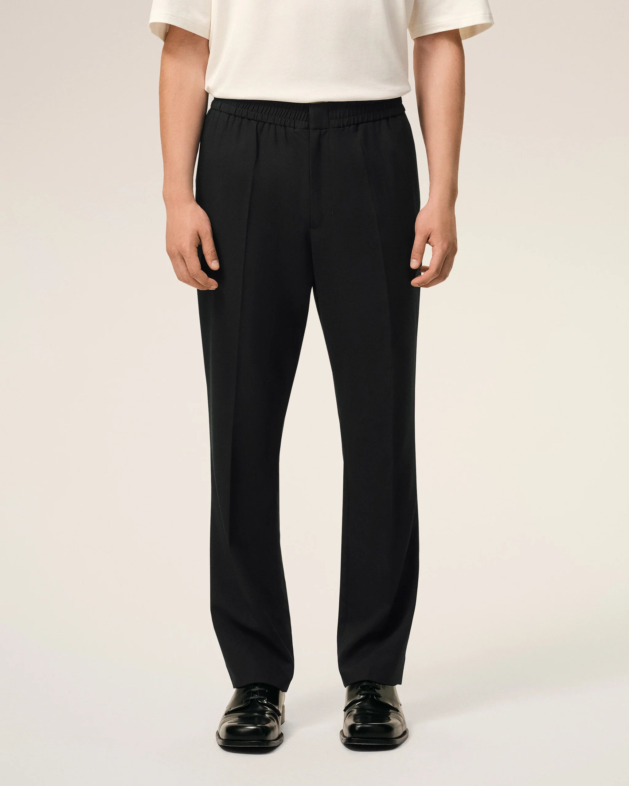 AMI - Pantalon taille élastiquée Noir