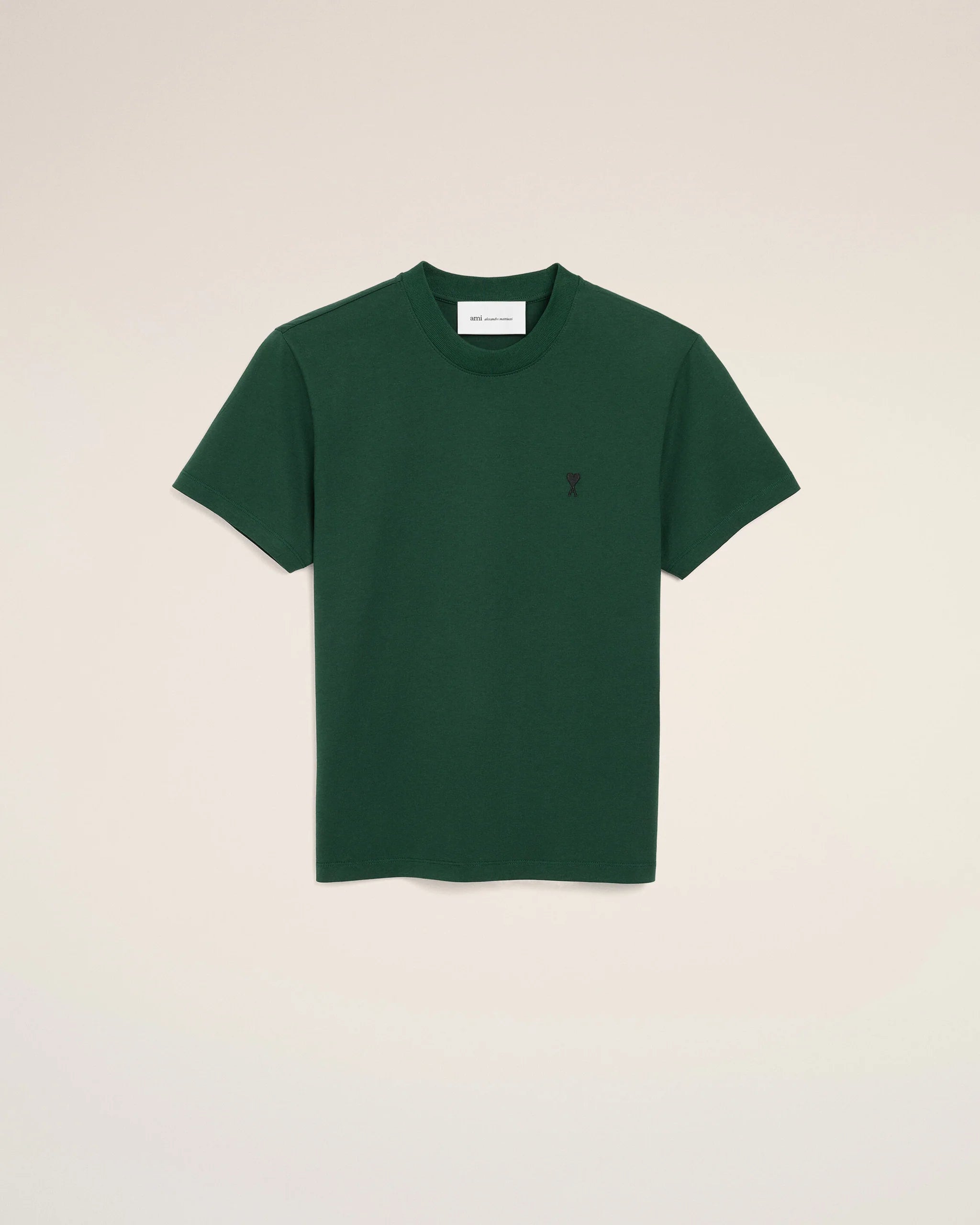 AMI - T-shirt Ami de coeur Vert Bouteille/Noir