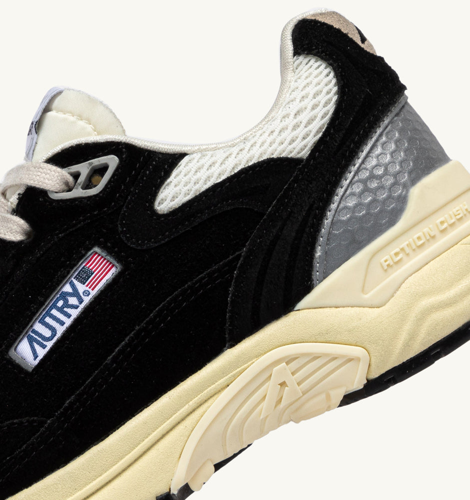 AUTRY - Basket Hyperway Suede/Mesh Black et Argent