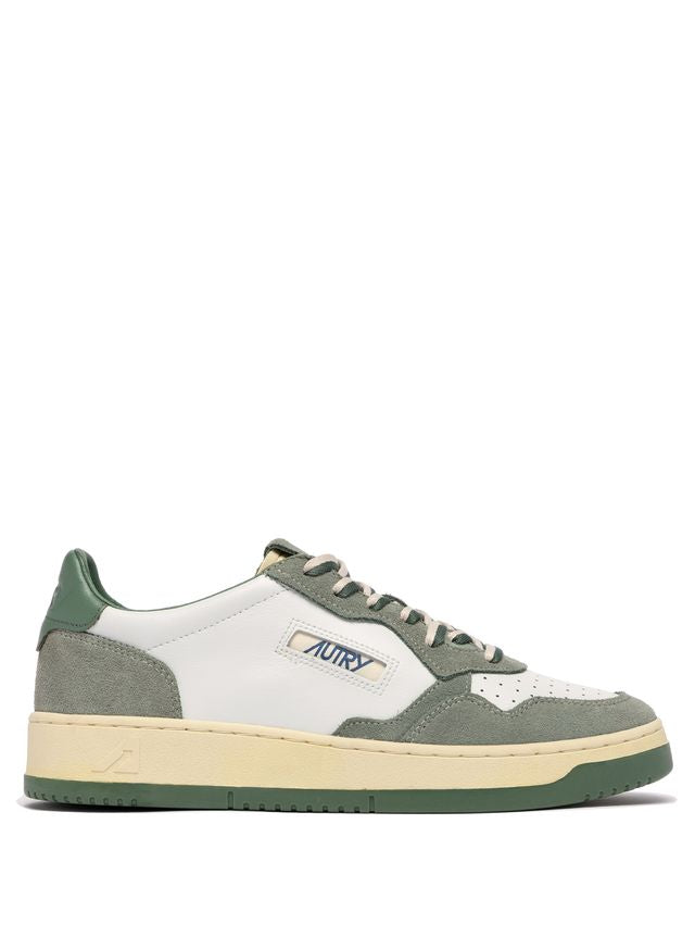 AUTRY - Basket Medalist Low cuir Suede Bicolor White/Milit