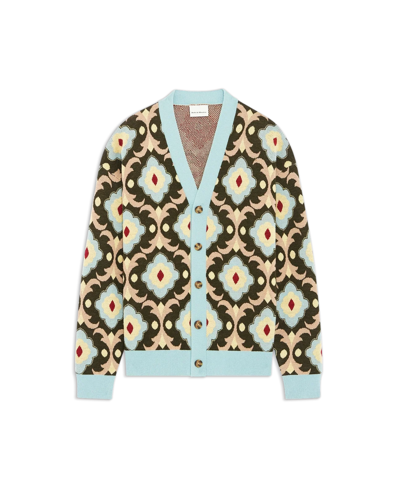 Drôle de Monsieur - Cardigan La Maille Tapisserie Kaki