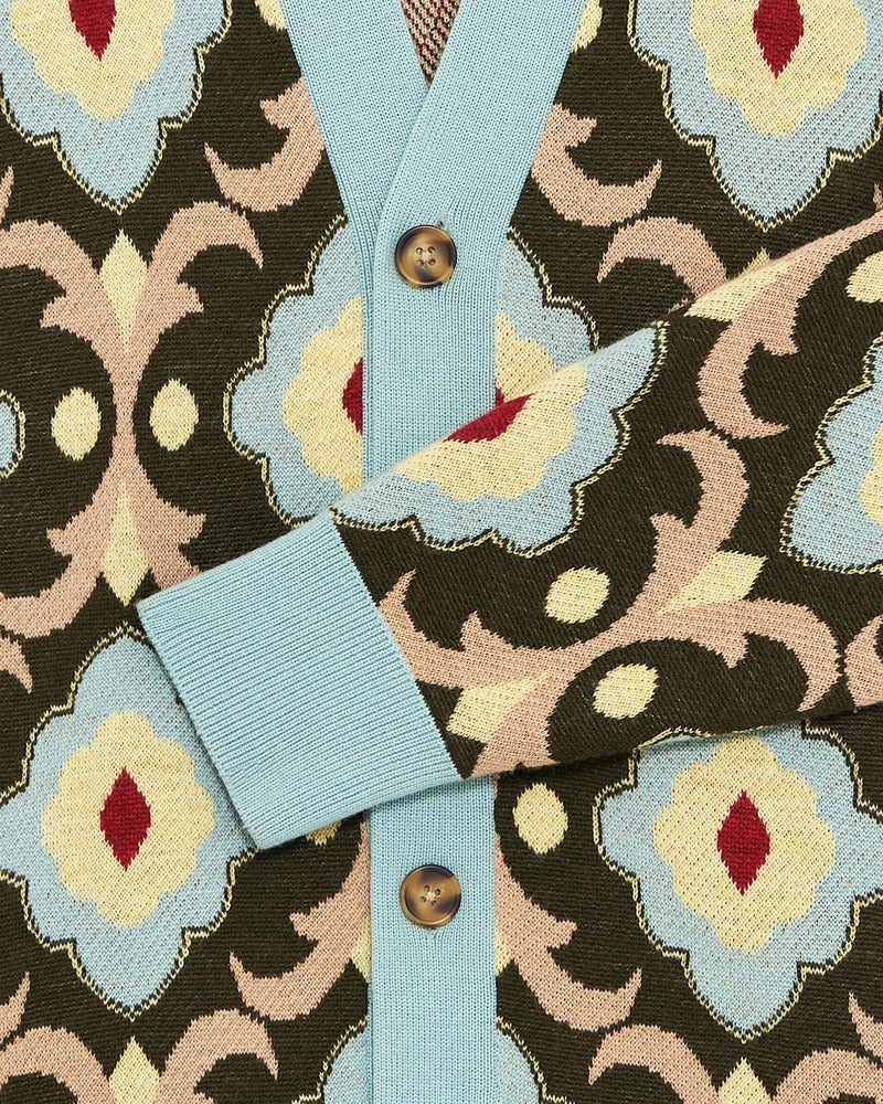 Drôle de Monsieur - Cardigan La Maille Tapisserie Kaki