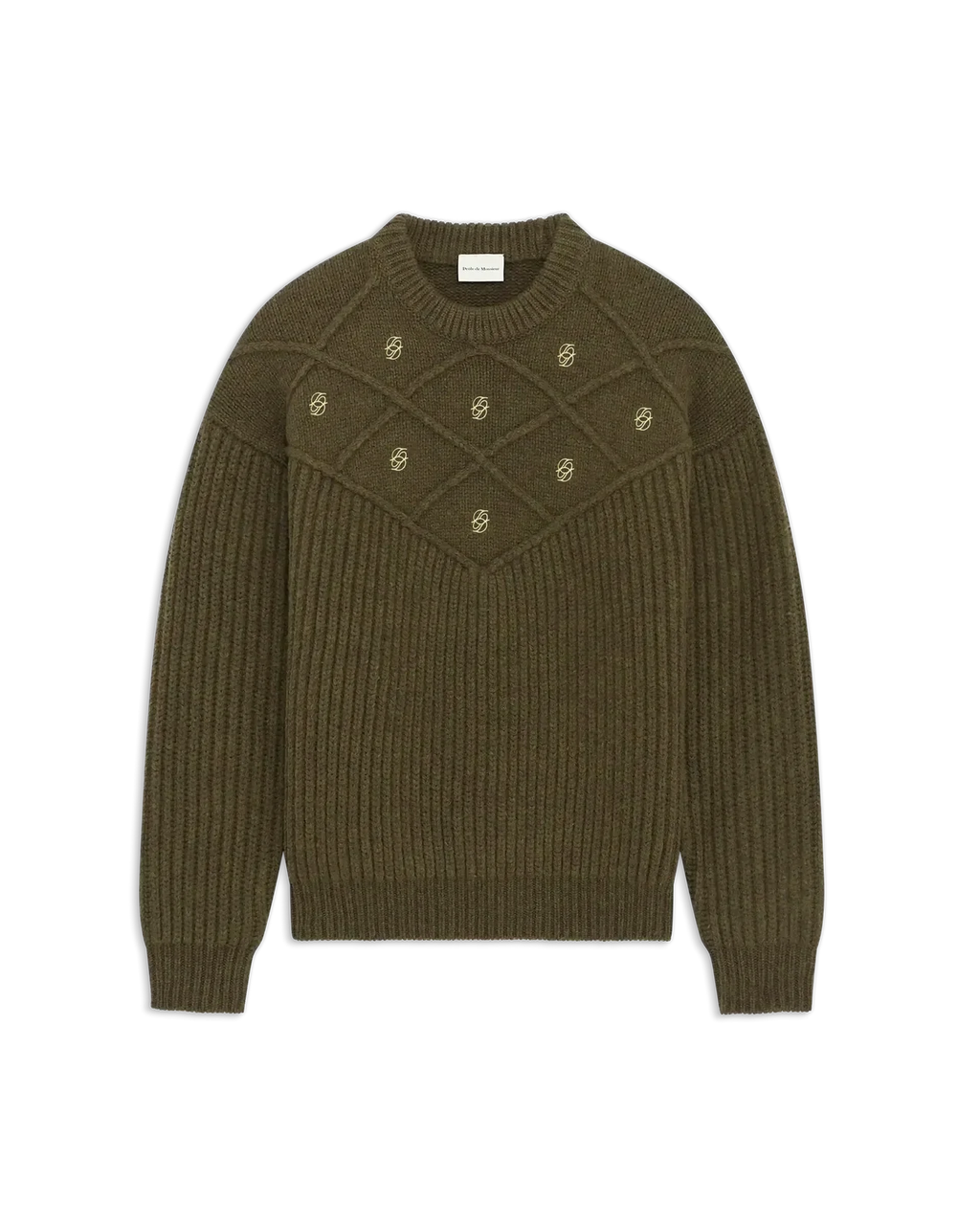 Drôle de Monsieur - Pull La Maille Monogramme kaki
