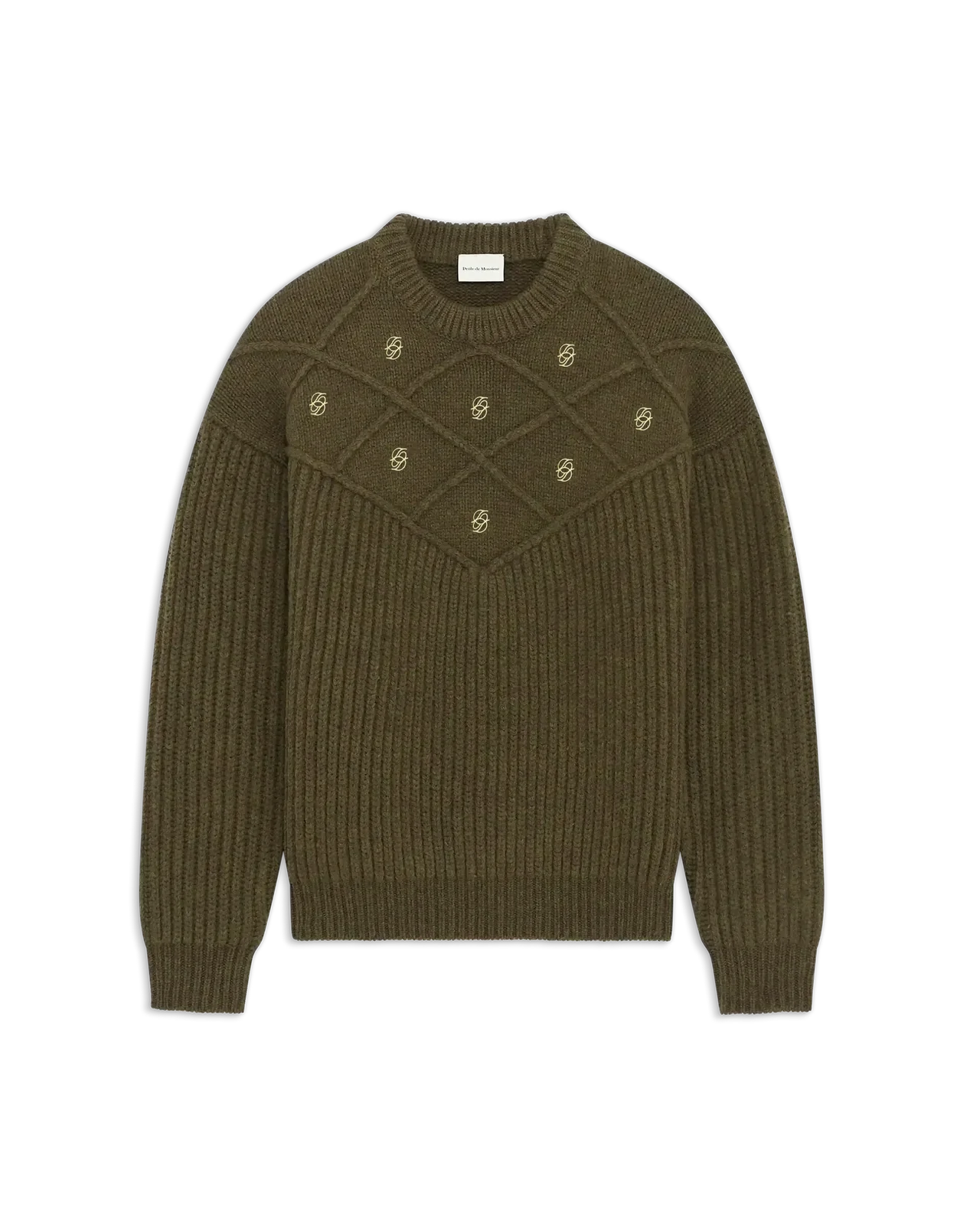 Drôle de Monsieur - Pull La Maille Monogramme kaki