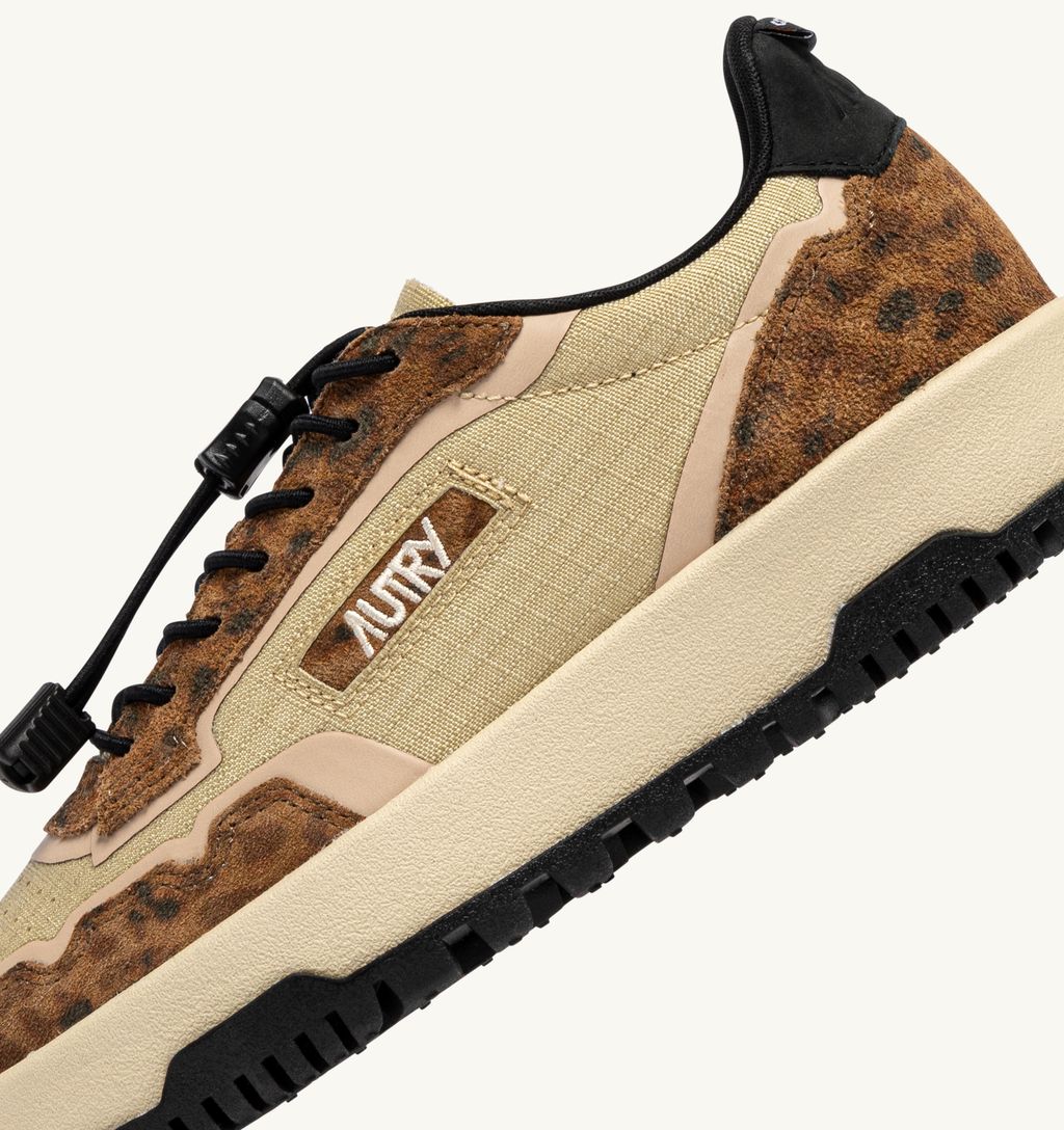AUTRY - Basket Wildspace en Ripstop/Suede Leopard/Nabuck Wood Ash Leo/black