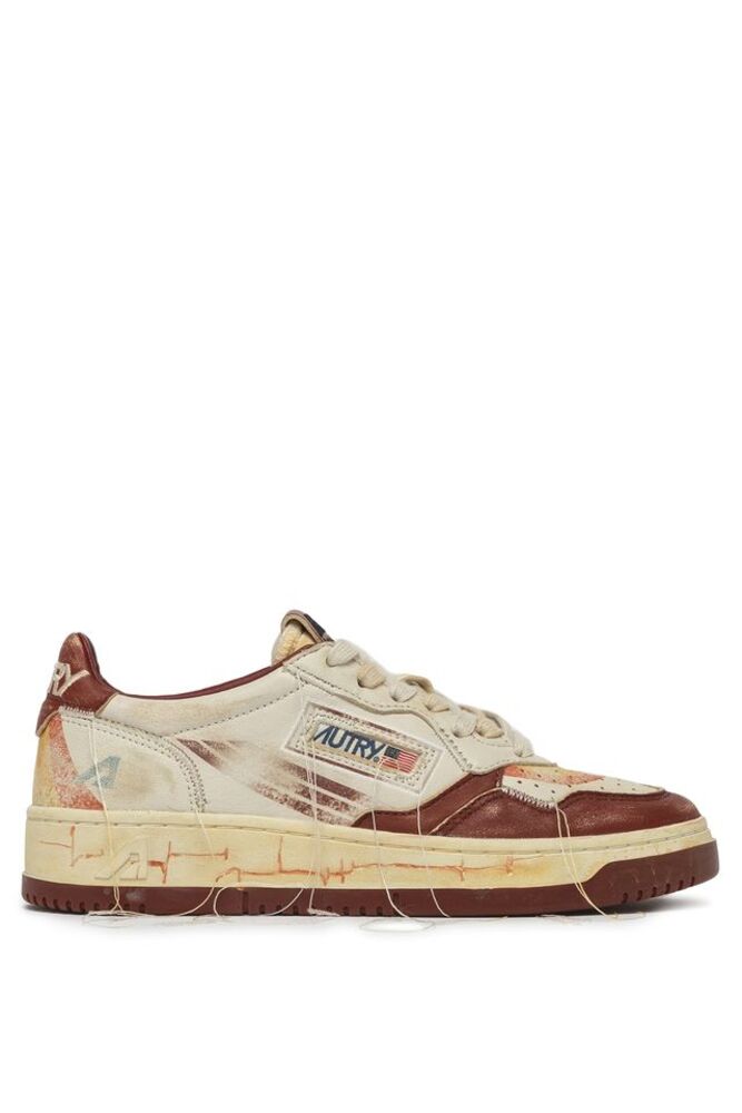 AUTRY - Basket Medalist Super Vintage en cuir Print white/ Brique