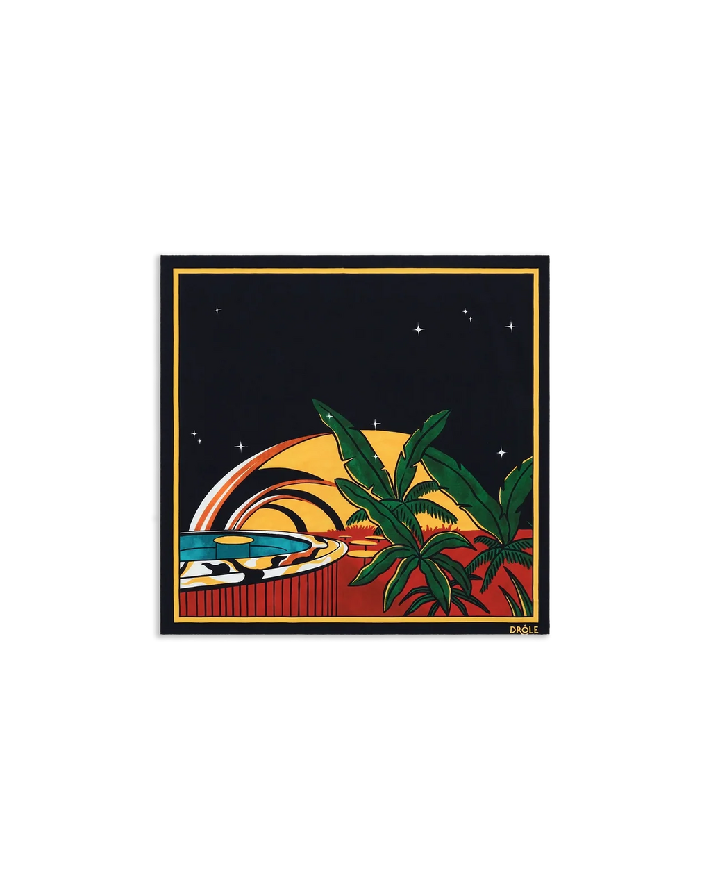 Drôle de Monsieur - Foulard soie Tropicana Bleu Marine