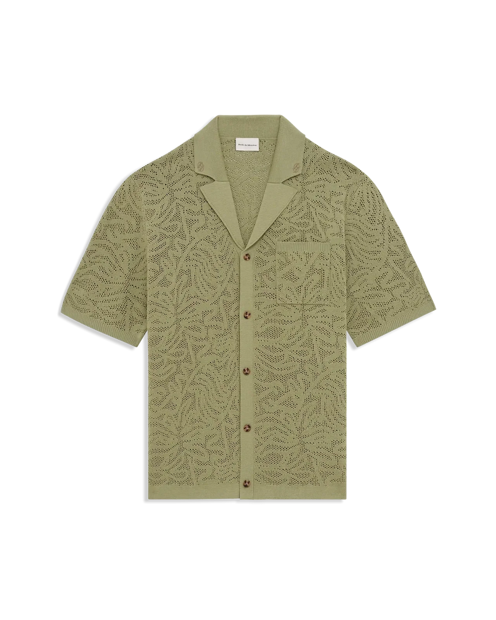 Drôle de Monsieur - Chemise Maille Dentelle Kaki
