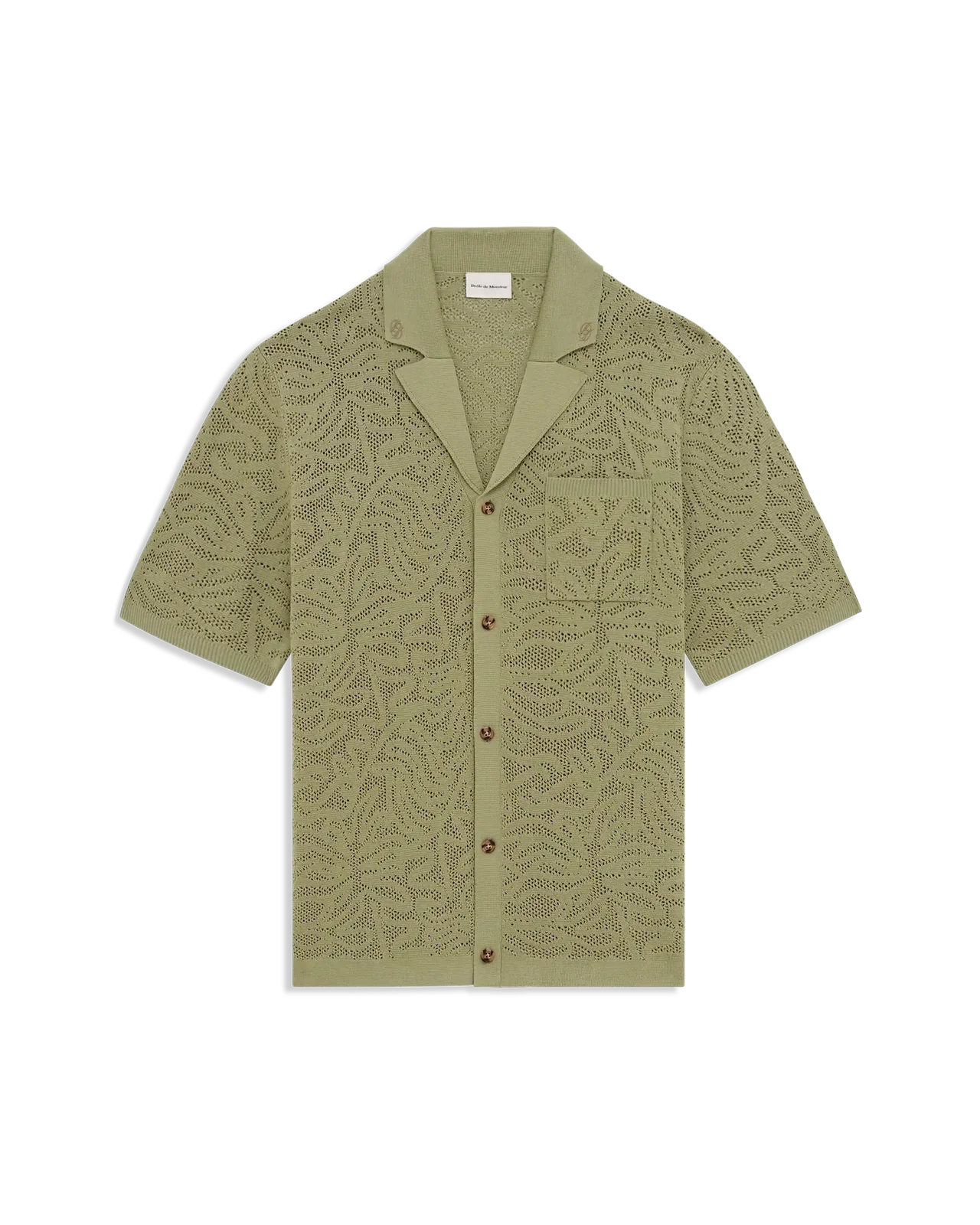 Drôle de Monsieur - Chemise Maille Dentelle Kaki