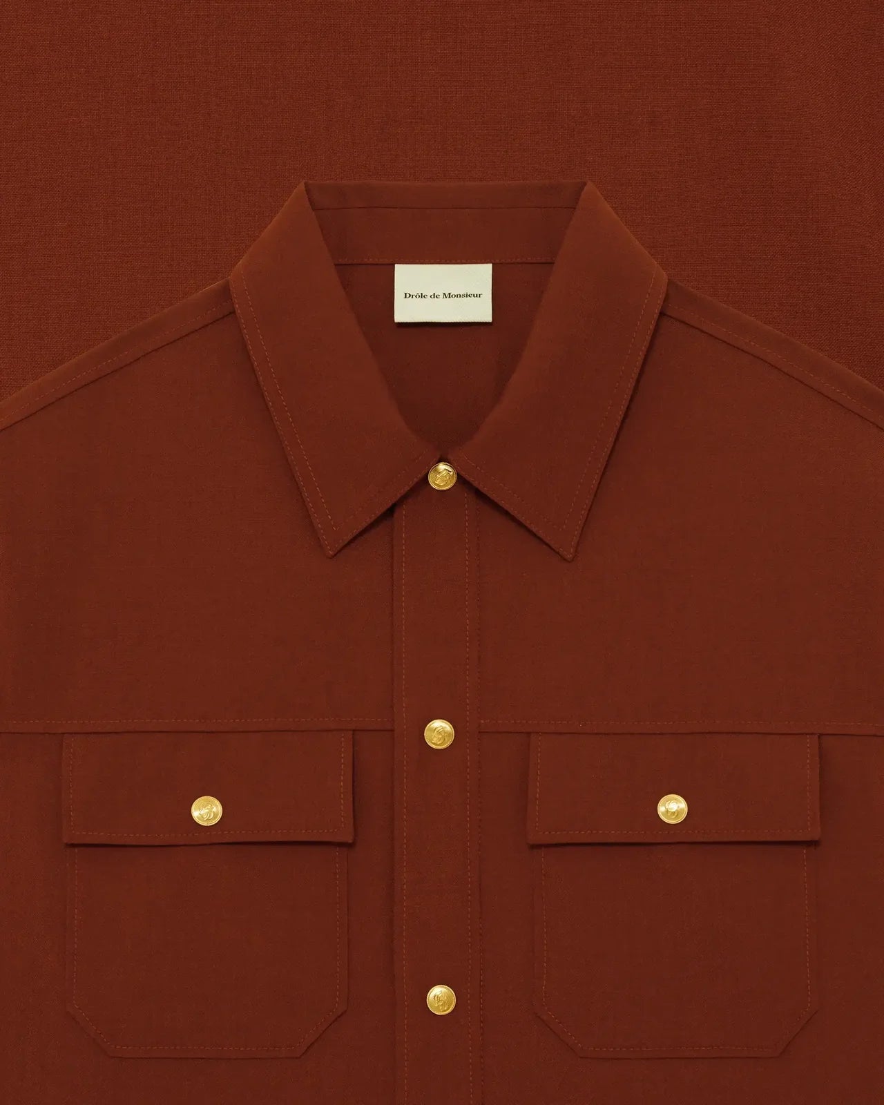 Drôle de Monsieur - Surchemise à Poches Brique
