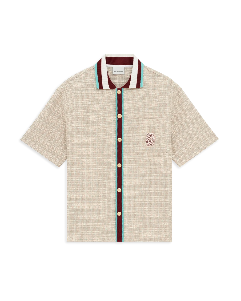 Drôle de Monsieur - Chemise en Tweed D mirroir Beige Foncé