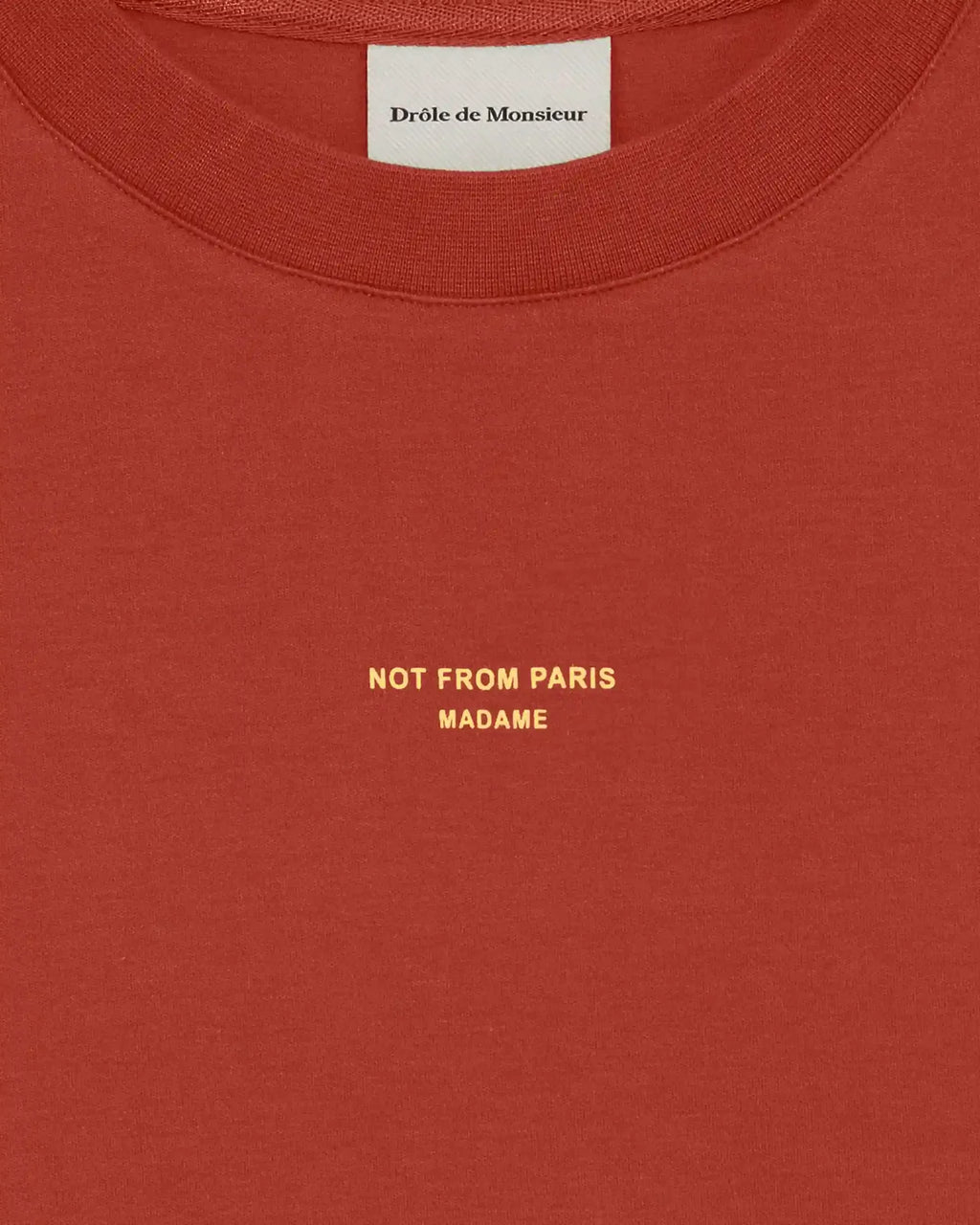 Drôle de Monsieur - T-Shirt Slogan Classique Rouge Foncé