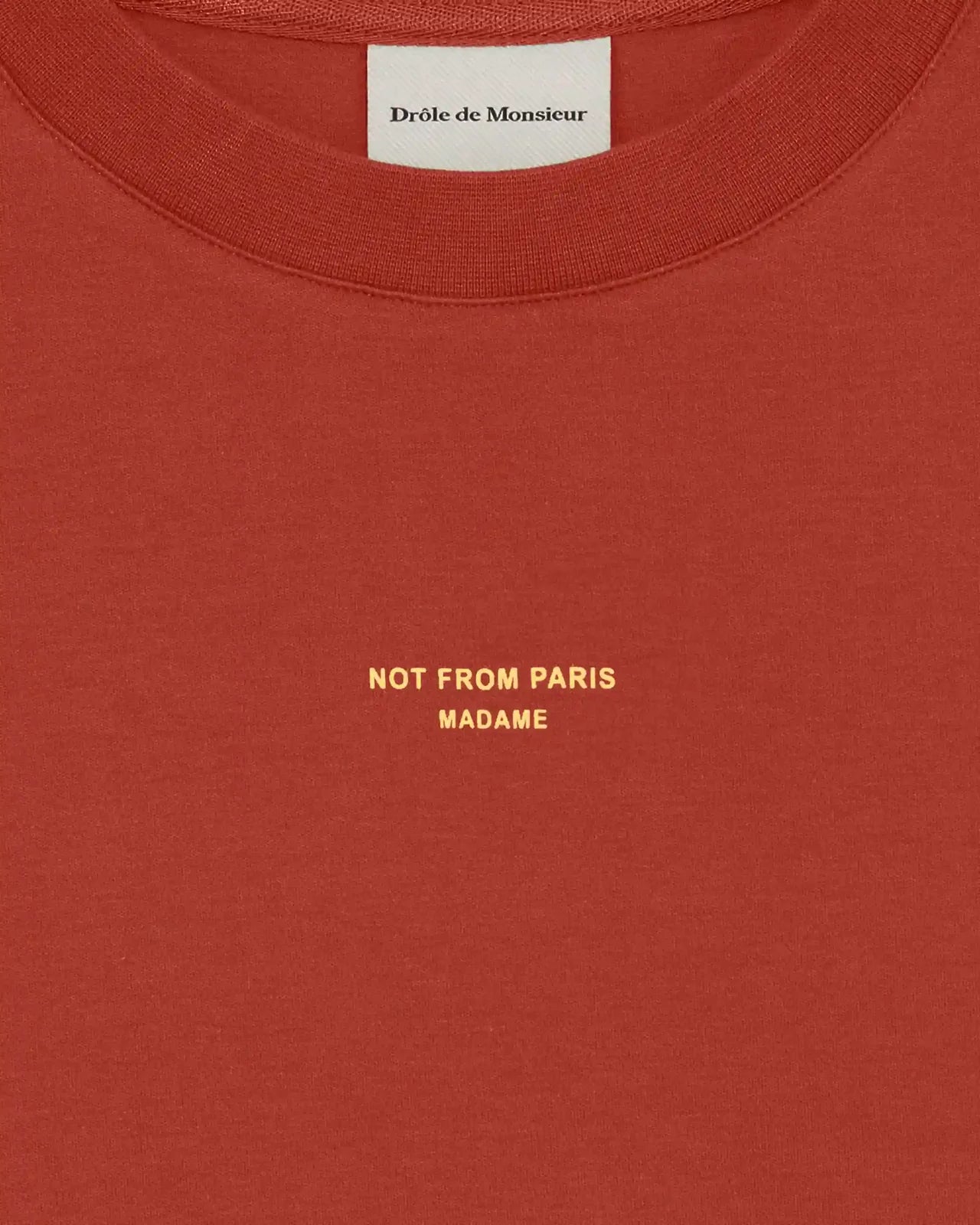 Drôle de Monsieur - T-Shirt Slogan Classique Rouge Foncé