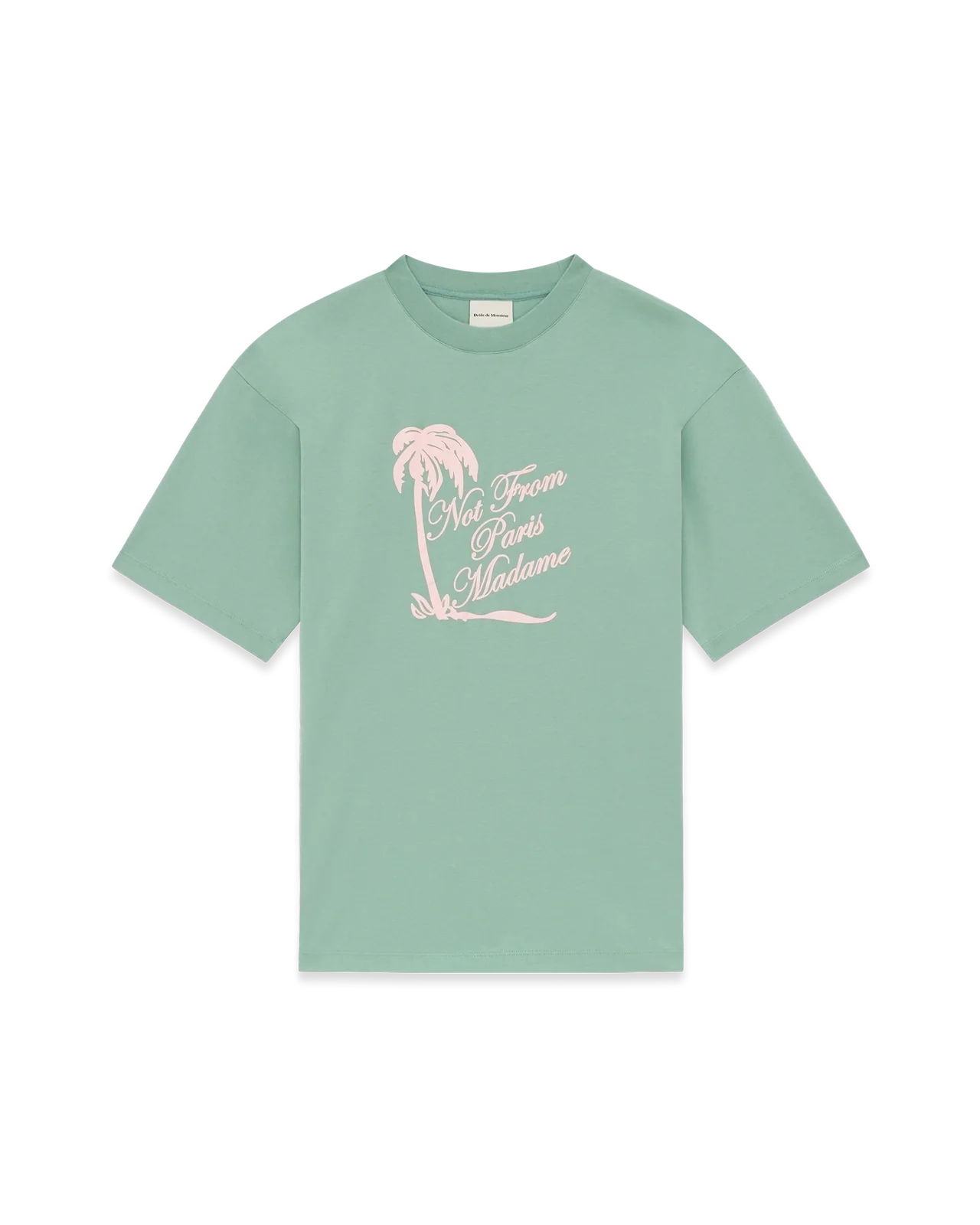 Drôle de Monsieur - T-Shirt Slogan Palmiers Vert D'eau
