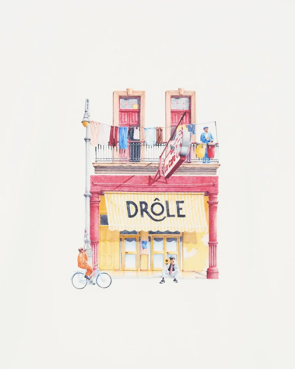 Drôle de Monsieur - T-Shirt Drôle café Blanc