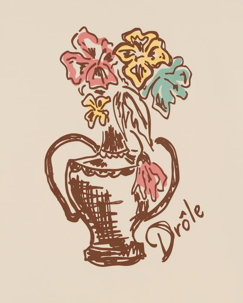 Drôle de Monsieur - T-Shirt Vase Havana Beige