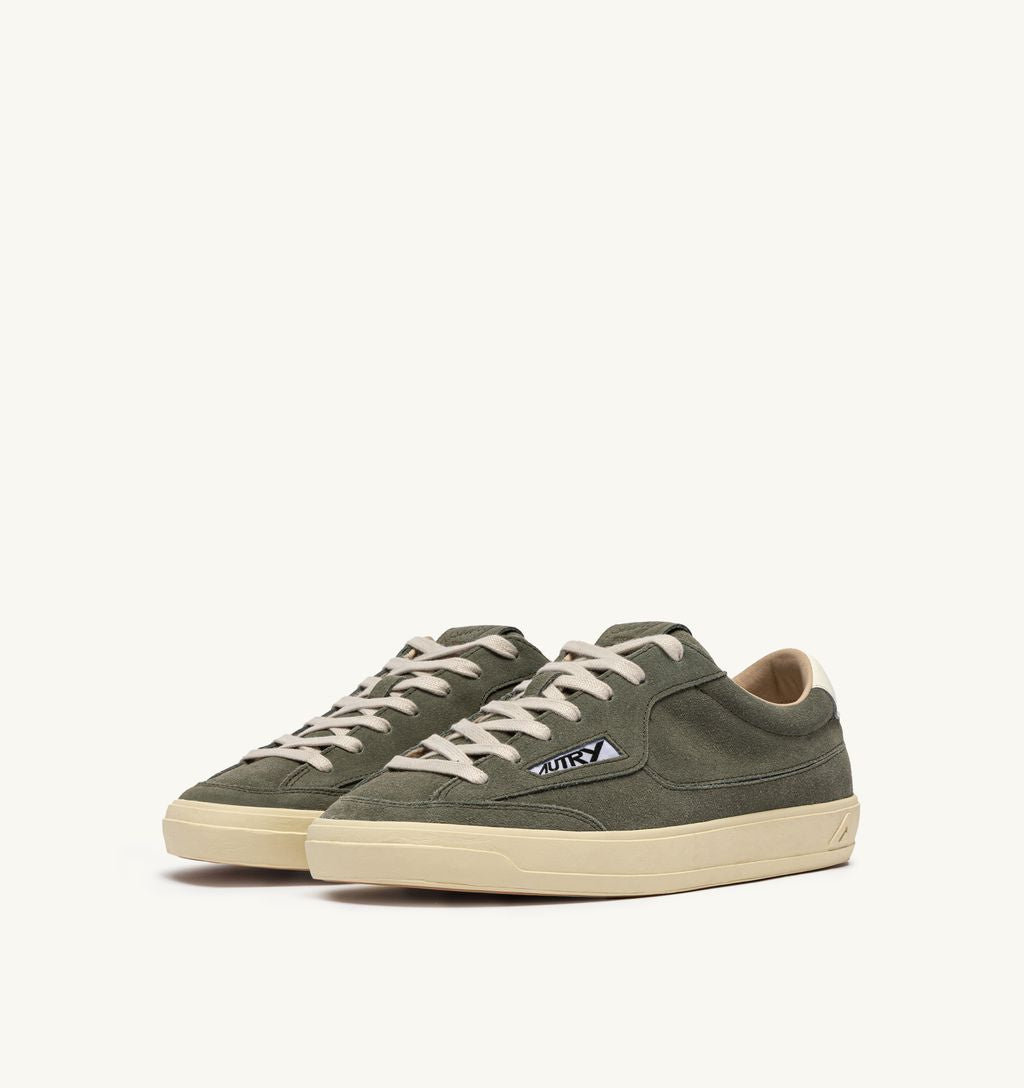 Autry - Windscape low en daim Green et Marshmallow