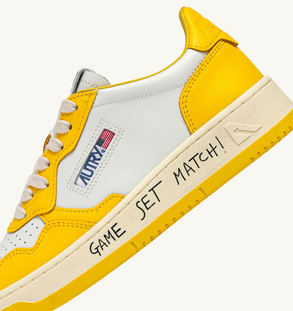 AUTRY - Basket Medalist Bicolor Jaune et Blanc Game Set Match