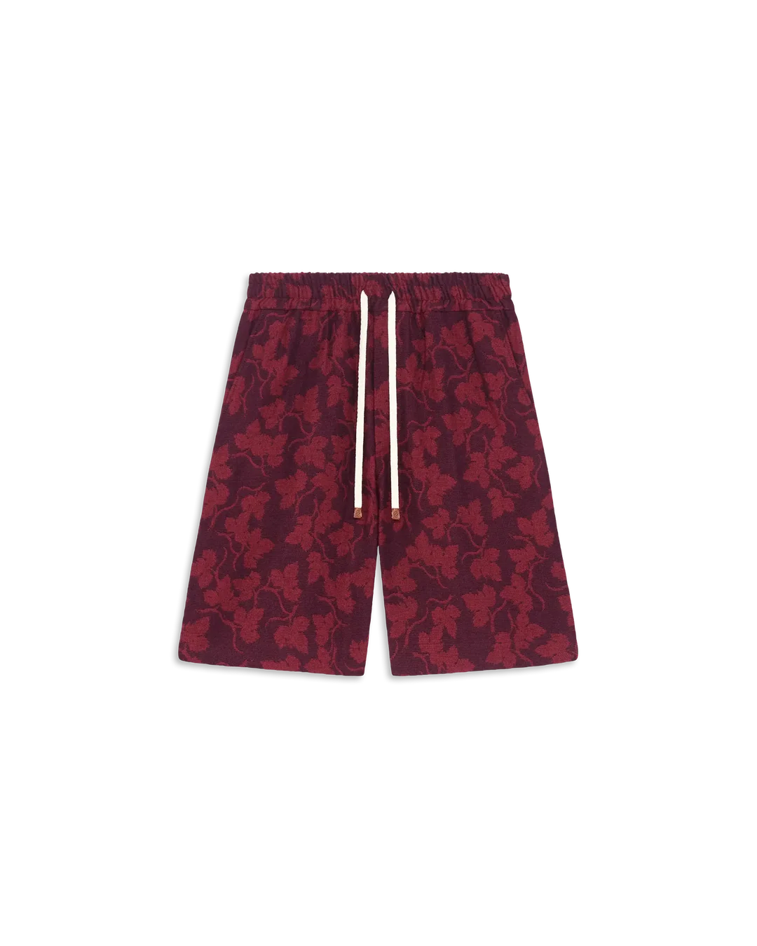 Drôle de Monsieur - Shorts Feuilles de vigne Jacquard bordeaux