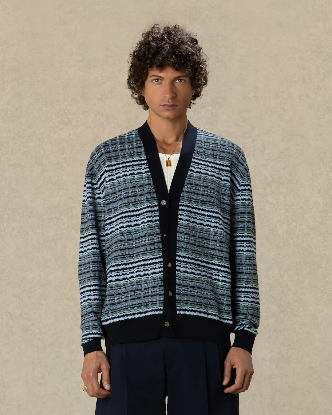 Drôle de Monsieur - Cardigan Maille Coggi Bleu