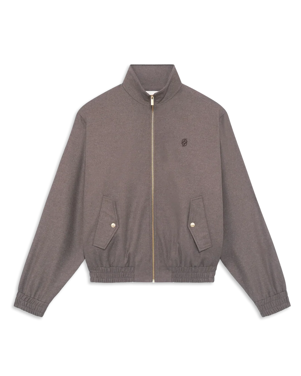 Drôle de Monsieur - Veste Survêtement Flanelle Brodée Marron