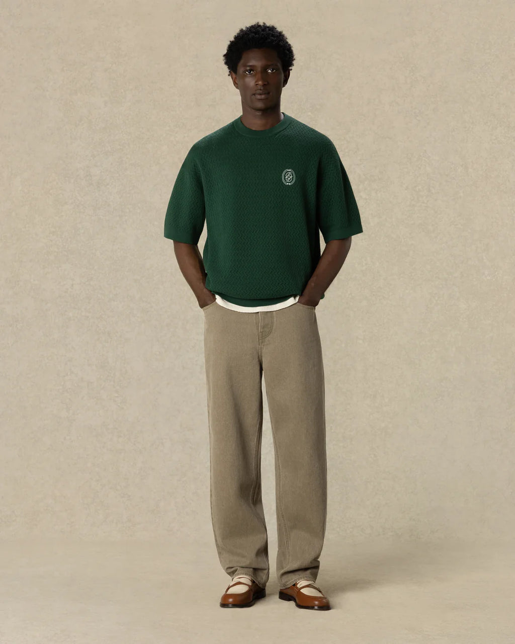 Drôle de Monsieur - T-Shirt Maille ajourée Drôle 1990 Vert