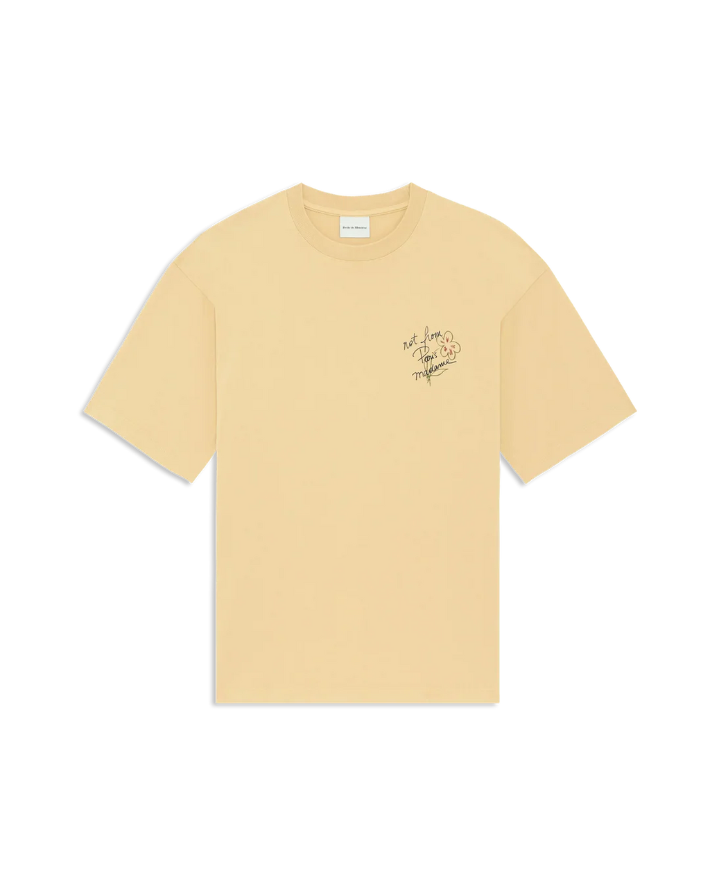 Drôle de Monsieur - T-Shirt Slogan Esquisse Jaune