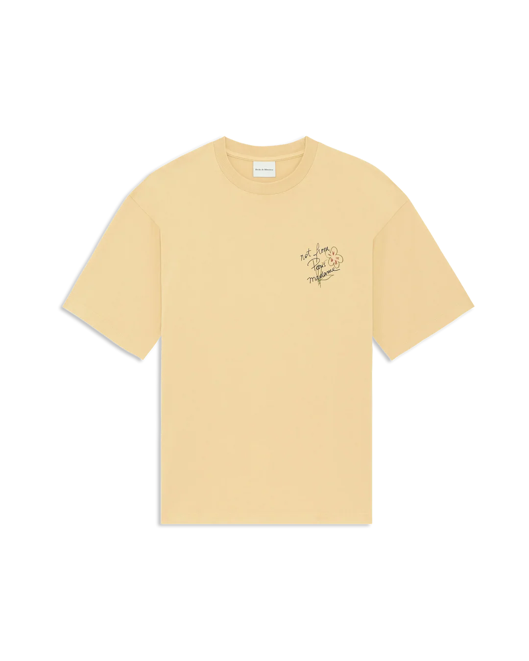 Drôle de Monsieur - T-Shirt Slogan Esquisse Jaune
