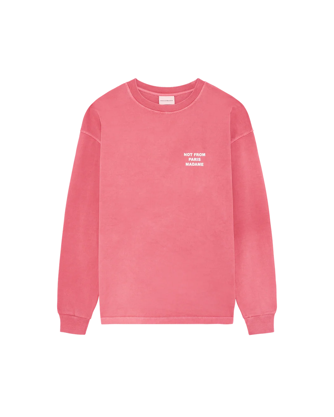 Drôle de Monsieur - T-Shirt Manches Longues Slogan délavé Rose