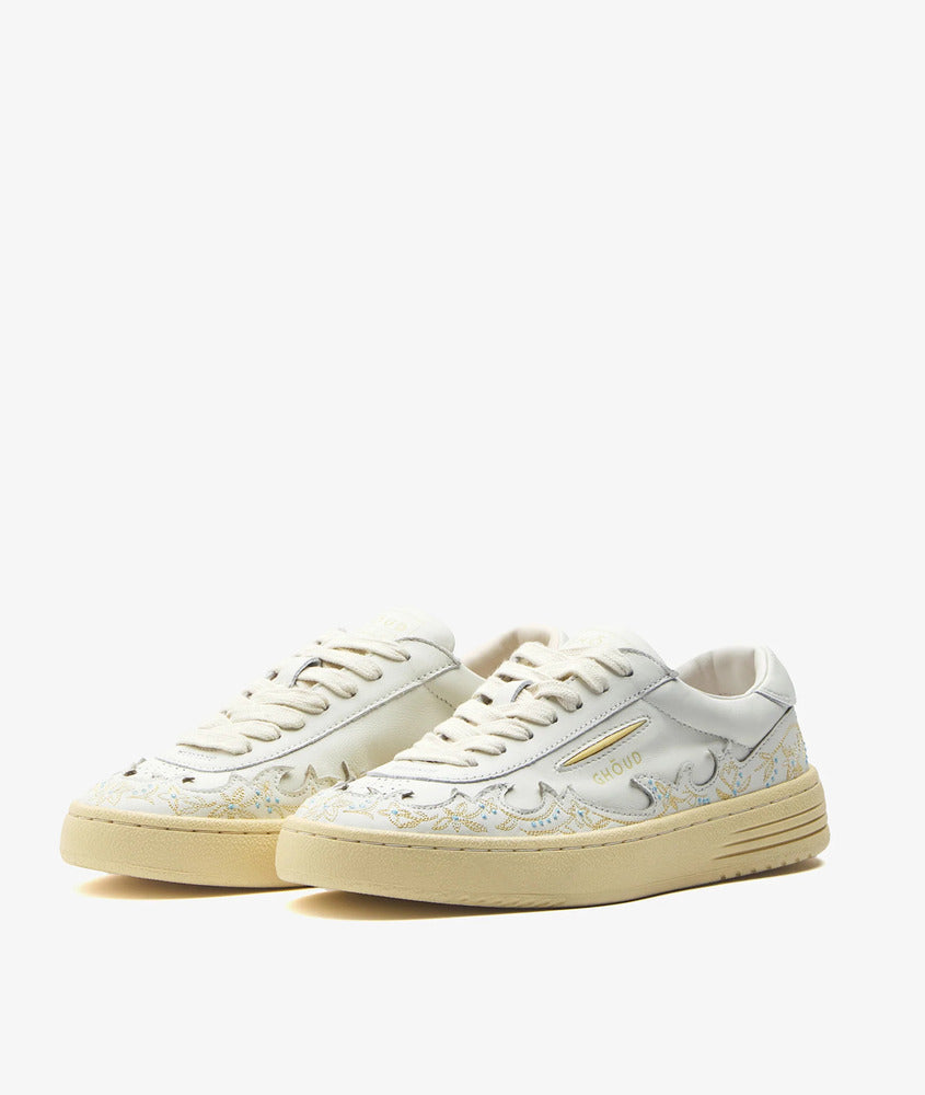 GHOUD - Basket Lido Low Tex Ivoire