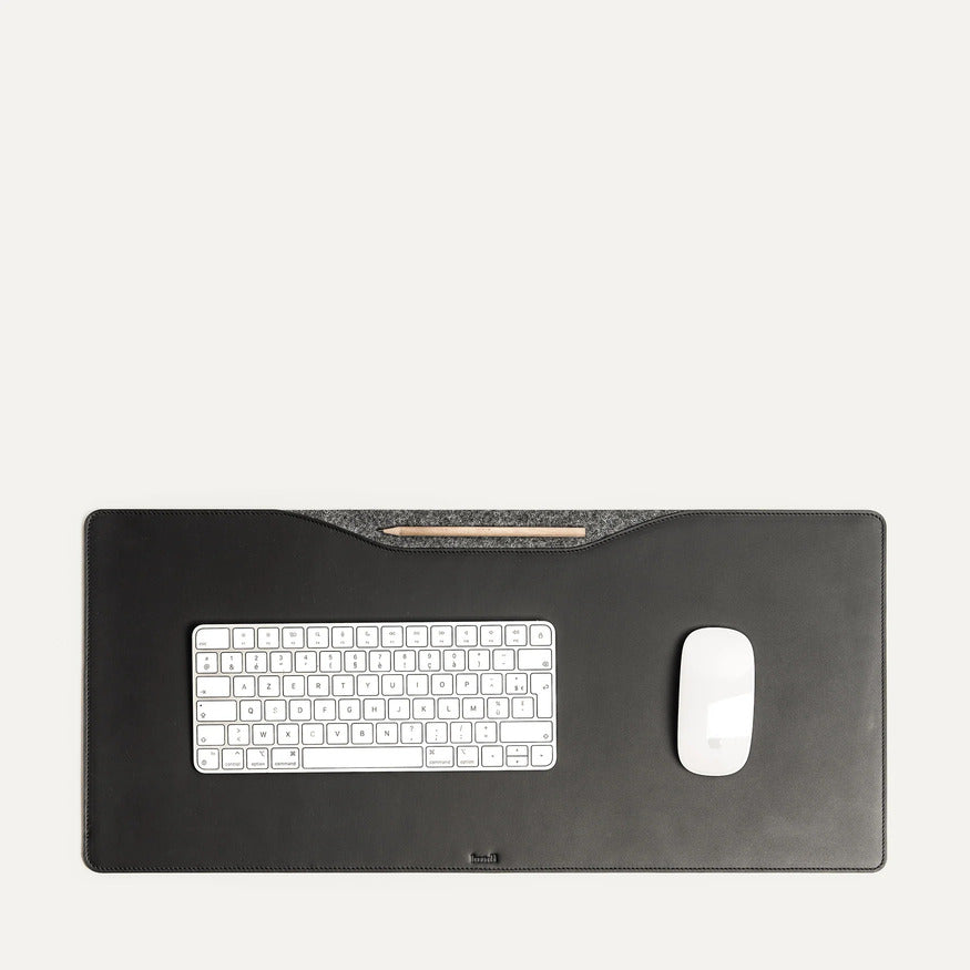 Lundi Paris - Sous-main pour bureau Lilio Cuir Noir