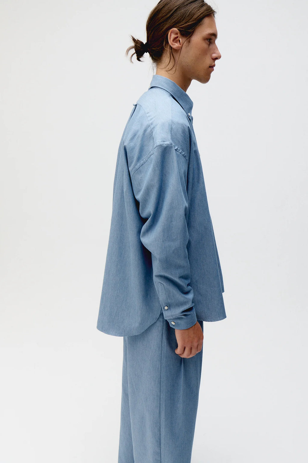 UNFEIGNED - Chemise Long Sleeve Baggy coton light Indigo