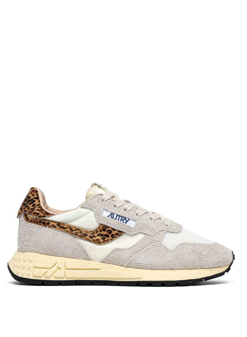 AUTRY - Basket Reelwind Suede Nylon / Pony White/Leopard