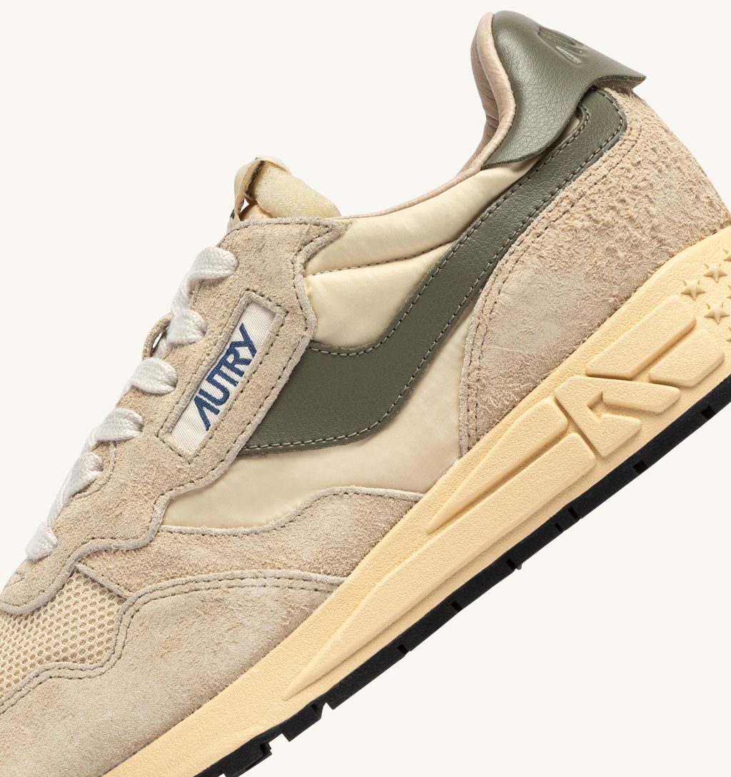 AUTRY - Basket Reelwind en Suede/Net Ecru/Covgreen