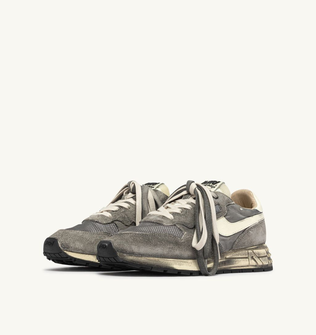 AUTRY - Basket Super Vintage Reelwind Suede/Nylon White Black