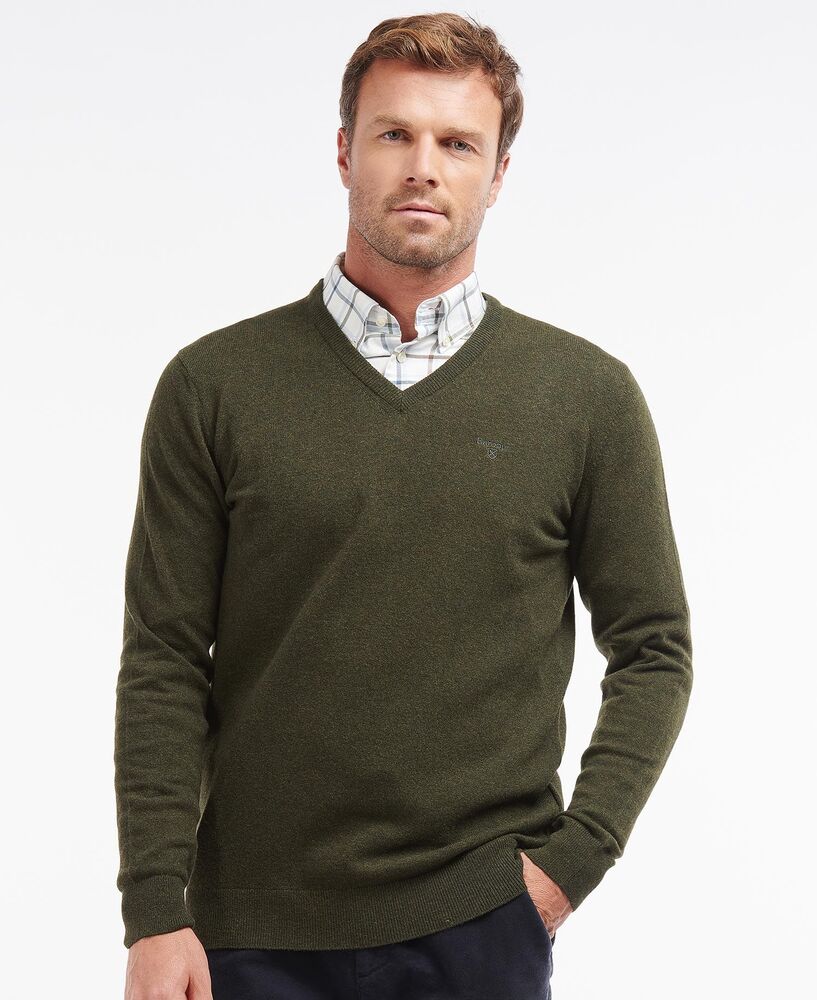 Barbour - Essential V Neck pull seaweed