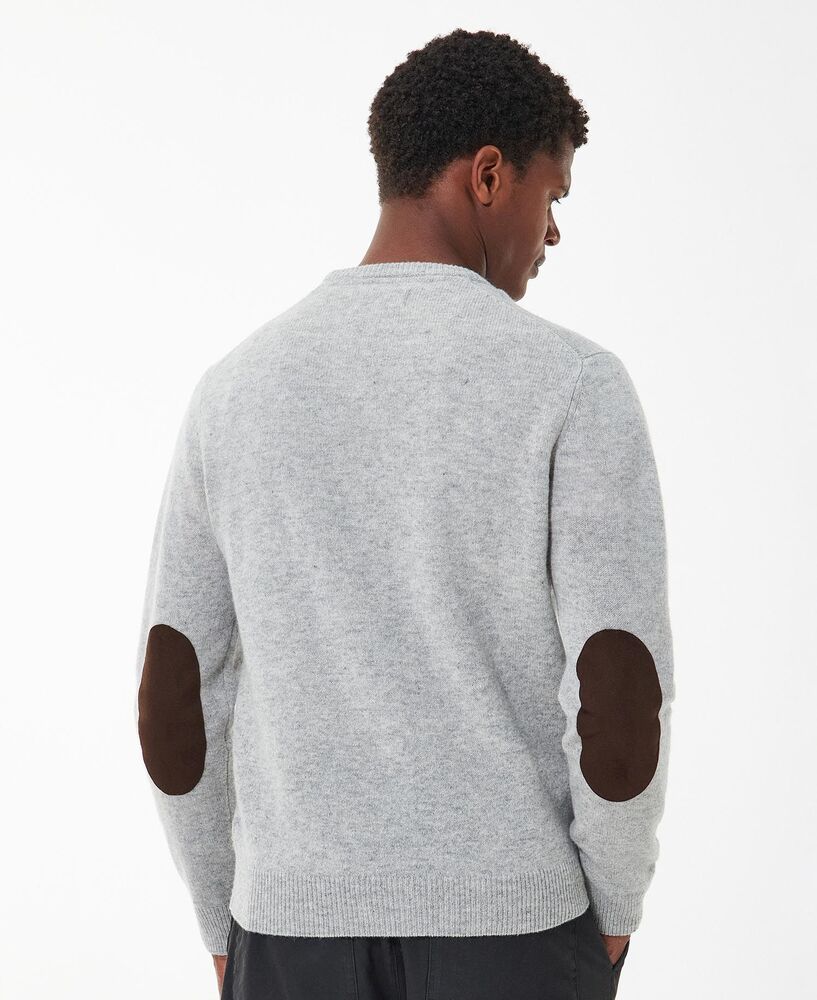 Barbour - Pull Essential Patch Crew Neck Light Grey