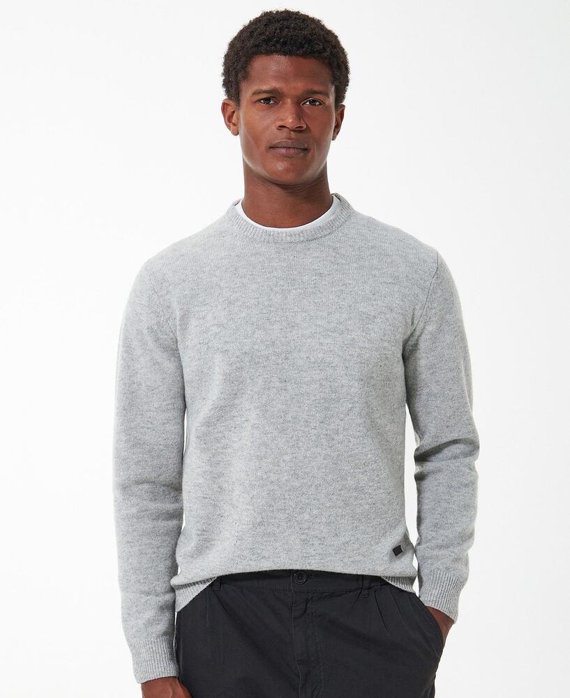 Barbour - Pull Essential Patch Crew Neck Light Grey