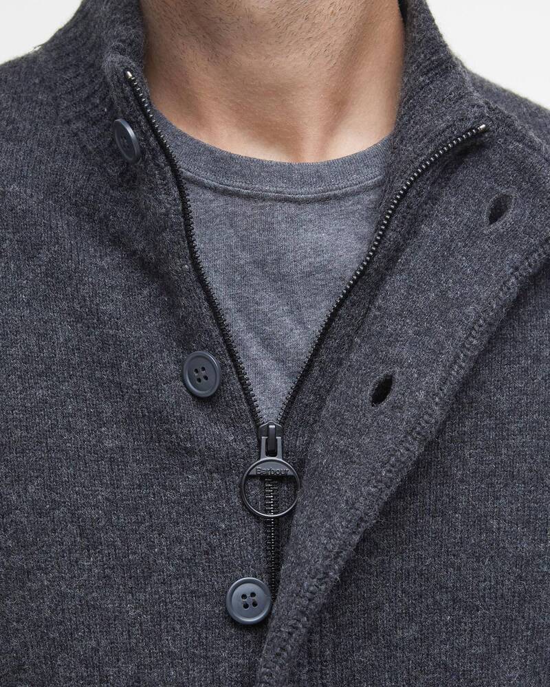 Barbour - Gilet Essential Patch Half Zip Through Charcoal Marl