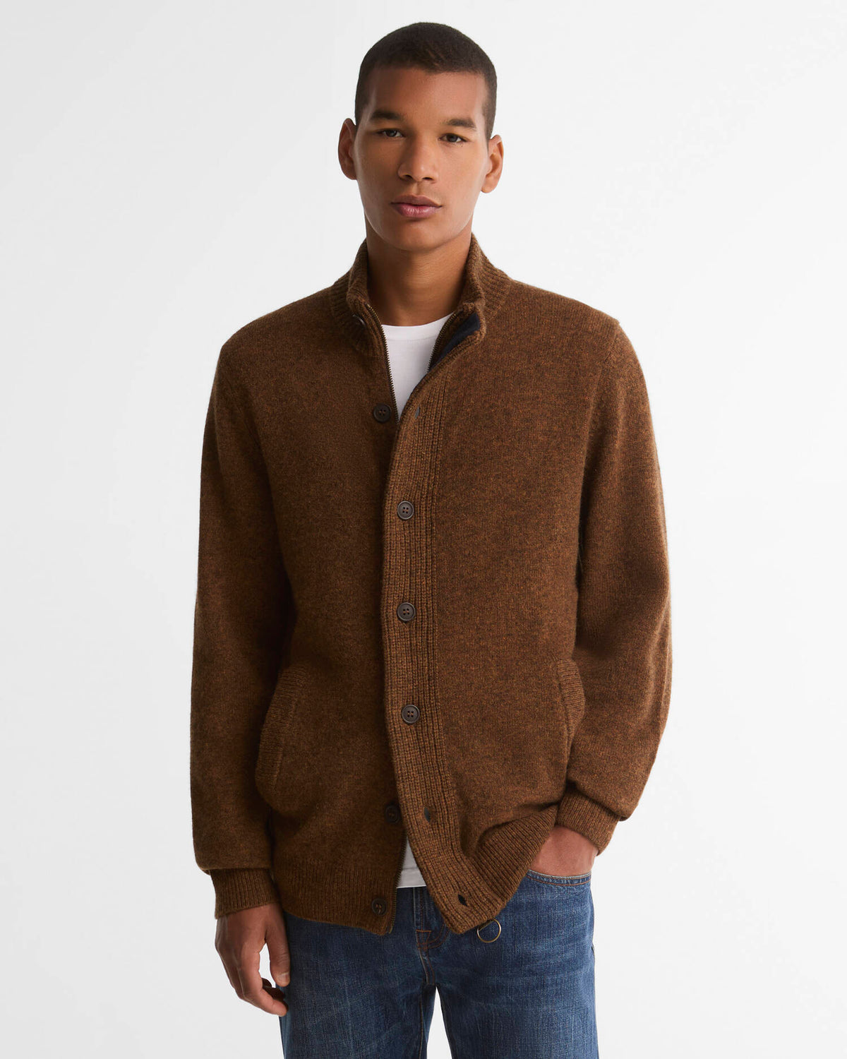 Barbour - Pull Essential Patch Zip Trough Bracken