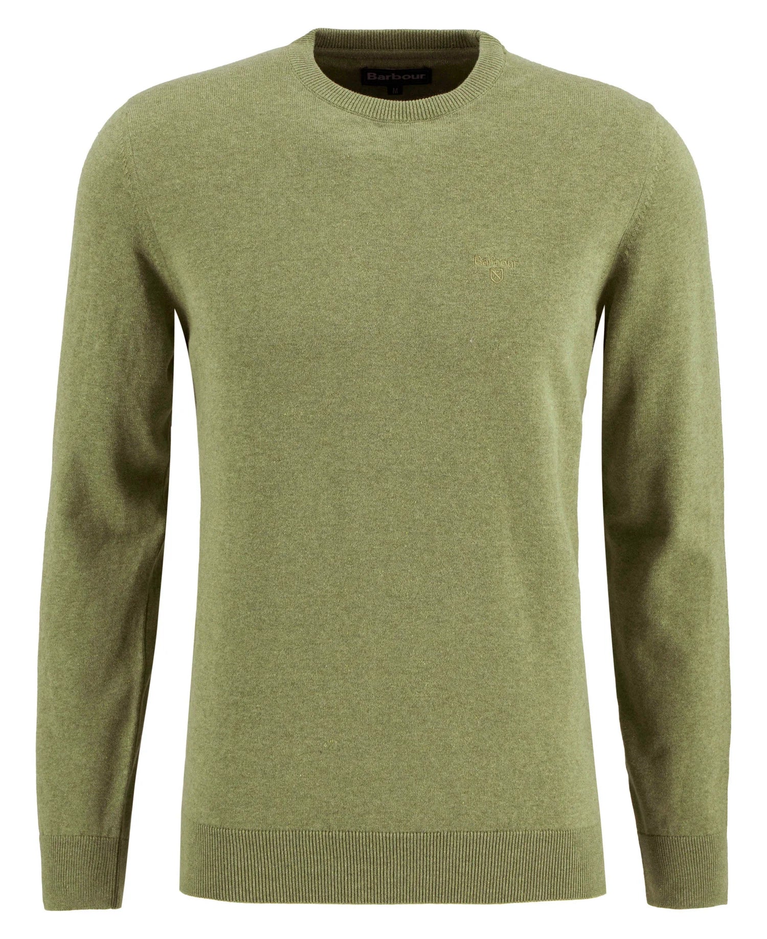 Barbour - Pull Pima coton Crew neck Laurel Green