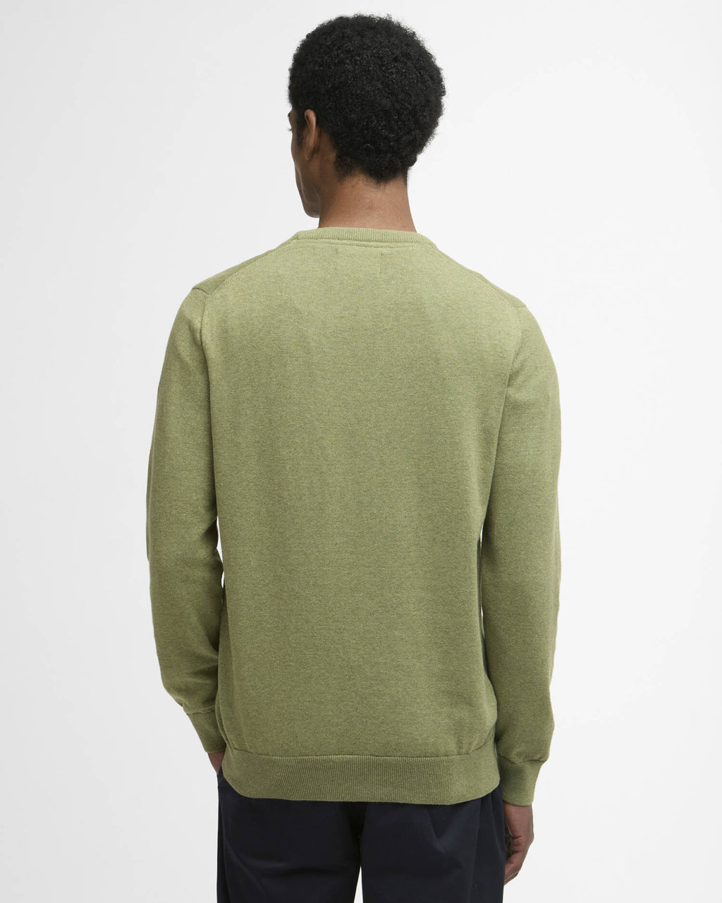 Barbour - Pull Pima coton Crew neck Laurel Green